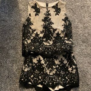 Fancy black and nude Alice + Olivia set
